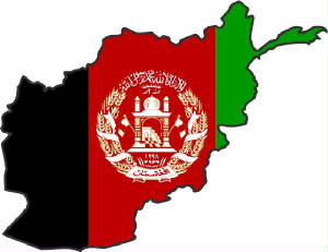 Flag and Map of Afghanistan
